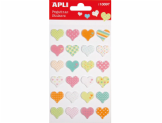 Plstené samolepky Apli APLI Hearts, mix farieb