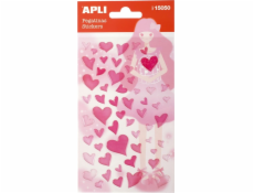 Apli Stickers APLI Hearts, trblietavé, ružové