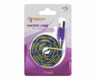 Sbox USB->Micro USB 2.0 M/M 1m colorfull blister purple