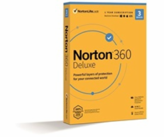 NORTON 360 DELUXE 25GB CZ 1uživatel pro 3 zařízení na 1ro...