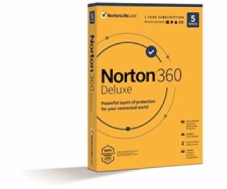 NORTON 360 DELUXE 50GB CZ 1uživatel pro 5 zařízení na 1ro...