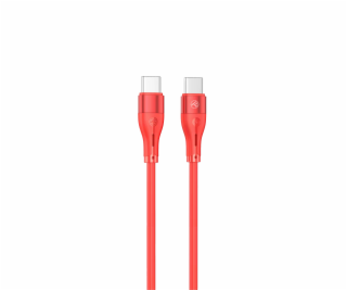 TELLUR Silicone, Kábel USB Type C/Type C, 1m, r