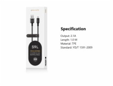 Orsen S9L USB A a Lightning 2.1A 1m black