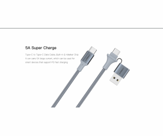 Orsen S8 2-IN-1 USB a Type-C 5A 1.5m čierna