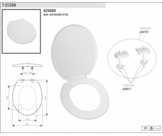 Sedátko WC T 3550 N biele