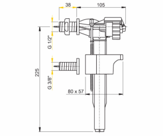 Ventil napúšťací bočné WC A15 1/2"