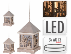 Lucerna LED 16,5x9,5 cm drevená