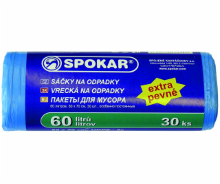 Vrece na odpadky 60x70 cm 60 l/30 ks SPOKAR extra pevné