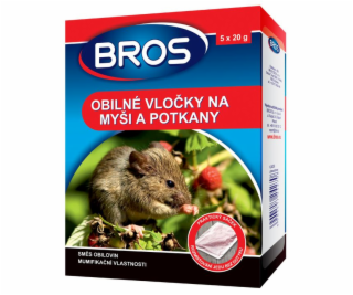 Návnada na hlodavce obilnej vločky 5x20 g BROS