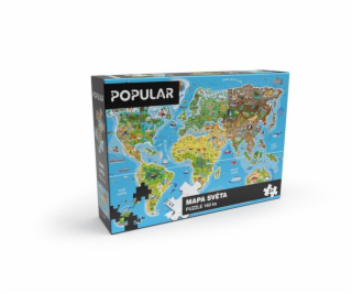 Puzzle Popular - Mapa světa, 160 ks – CZ