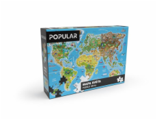 Puzzle Popular - Mapa světa, 160 ks – CZ