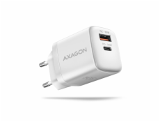 AXAGON ACU-PQ30W Sil nabíječka do sítě 30W, 2x port (USB-A + USB-C), PD3.0/PPS/QC4+/AFC/Apple, bílá