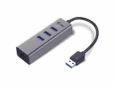 i-tec USB 3.0 HUB METAL/ 3 porty/ USB 3.0 na Gigabit Ethernet adaptér (RJ45)/ šedý