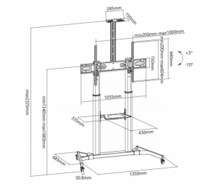 Sbox Floor Ultra-Large LED TV Stand 60-100  100kg FS-3610