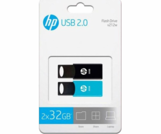 HP Inc. Pendrive 32GB USB 2.0 TWINPACK HPFD212-32-TWIN