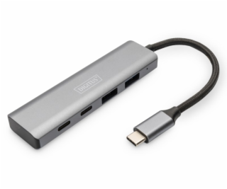 DIGITUS USB-C 4 Port HUB, 2x USB A + 2x USB-C