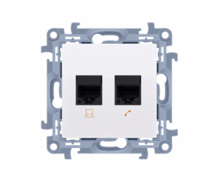 KONTAKTY SIMON Double RJ11 White Telefon Socket (CT2.01/11)