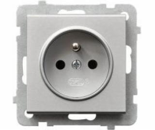 Ospel Single Socket Sonata Silver Mat Z/U 16A IP20 s PRZE...