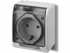 Elektro-Plast Hermes Hermetic Schuko Z/U s kouřovou chlopní 16a IP44 White (0324-01)