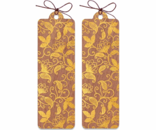 Karta Cozywood Wooden Golden Flowers