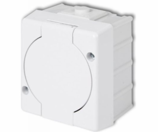 Karlik Single Socket 2P+s bílou chlopní IP44 (GHS-1)