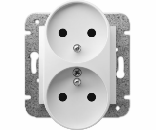 Carla 2x2p+z z/u białe Double Electro-Plastic Socket (174...