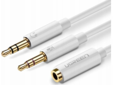 Ugreen Jack 3,5 mm kabel - Jack 3,5 mm x2 0,28 m bílý (20897)