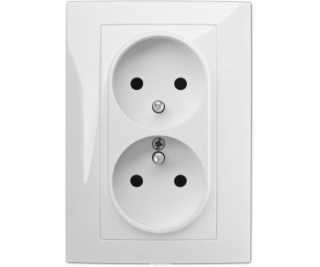 Carl s Electro-Plastic Socket Double with/U White (1735-00)