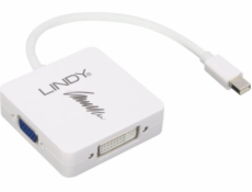 Lindy DisplayPort Mini - HDMI - VGA - DVI-I AV adaptér biely (41035)