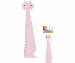 Fiorello Wooden Ruler 15cm Pink Cat Fiorello