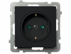 Ospel Sonata Socket Single Schuko s černým kovovým przysłu (GP-1RSP/M/33)