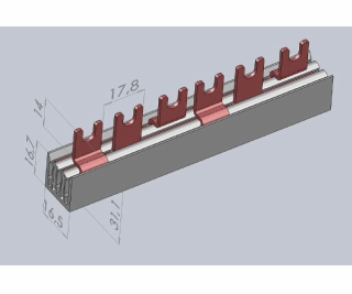 Eti-Polam Connecting Rail IZ12/3F/12 3P 80A 12MM2 A FIROK...