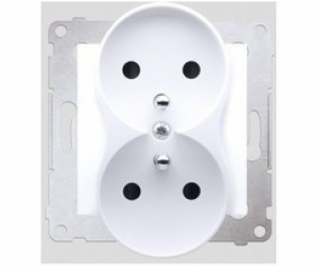 Kontaktovat -Simon Double Socket s/U a clony 16A 230V WHI...