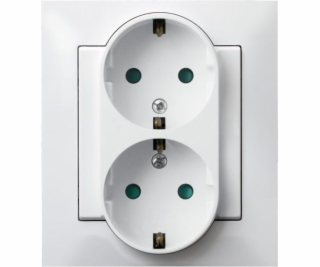 Ospel Impresja Double Schuko Socket s bílými vesty (GP-2Y...