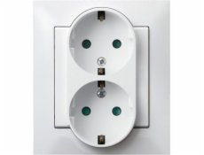 Ospel Impresja Double Schuko Socket s bílými vesty (GP-2YSP/00)