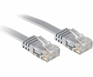 Lindy Patchcord Cat.6, U/UTP, Flat, 1M, šedá (47491)