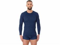 Brubeck Men s Long -sleeved Active Wool Navy Blue R. L (LS12820)