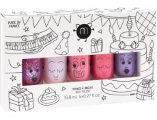 Nailmatic NailMatic Kids Party Set of Nail Polishes Sheepy 8ml + Polly 8ml + Cookie 8ml + Kitty 8ml + Piglou 8ml