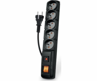 ACAR F5 Power Strip 5 hnízda 3 m černá rovná zástrčka (W0...