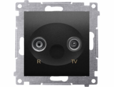 Kontaktní simon Simon 54 Anténa Nest R-TV Speed ??(Module) Dav 1db Black Mat Dak 01/49