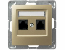 Ospel Computer Socket Impresja Double RJ45 5E Golden Metallic (GPK-2Y/K/M/28)