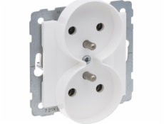 Suno Double Socket 2x2P+s bílými 160V šroubovými svorkami 721191