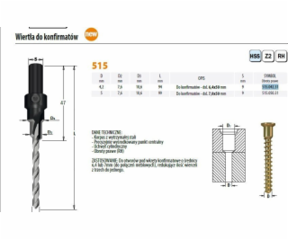 515.042.31 Potvrďte vrták. 6,4x50 mm