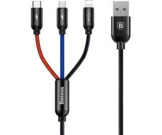 Baseus 3v1 iPhone micro USB kábel USB-C 3.5A Three Primary