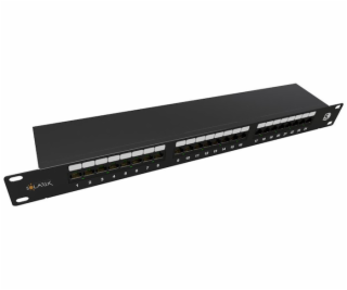 19  Patch panel Solarix 24 x RJ45 CAT5E STP černý