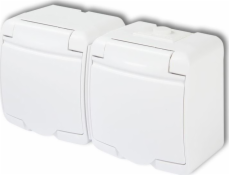 Karlik Junior Double Nest Z/U Schuko (Housing Color Flap) White GHE-2S