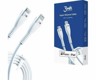 USB 3MK kabel 3MK Hypersilicone MFI USB-C/Lightning White...