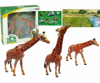 Import figurky Leantoys Giraffe Family + pozadí Afrika (5...