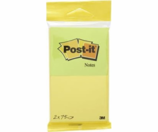 Post-it adhezivní karty, neonové žluté a zelené, 76x63,5 mm