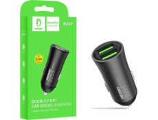 Denmen 2.4A 2400MAH DUAL RYCHLOST VYPLATNĚ Nabíjecí automobily 12 W Charger Aluminium